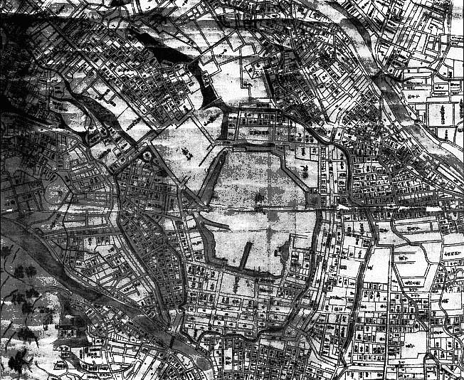 Map of Kanazawa in the late Edo Era (in the 1830's)